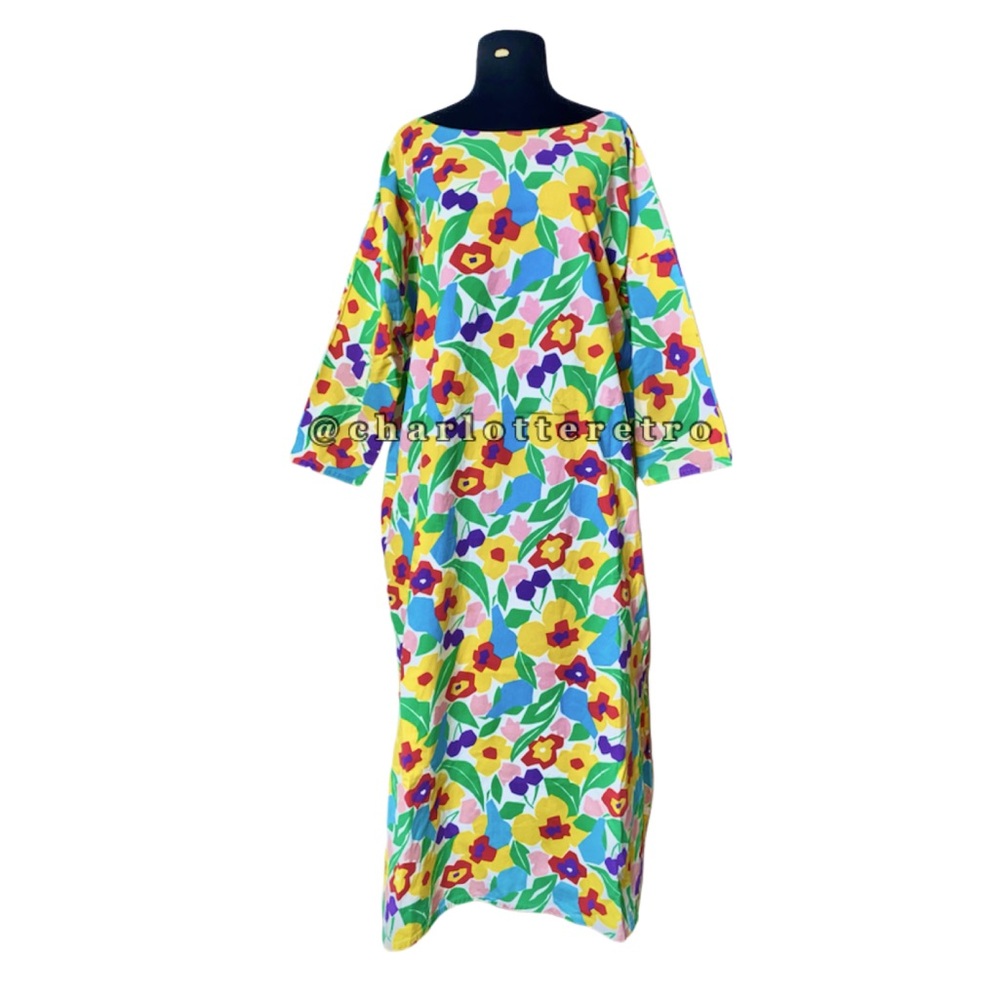 vtg Handmade Floral House Dress MuuMuu